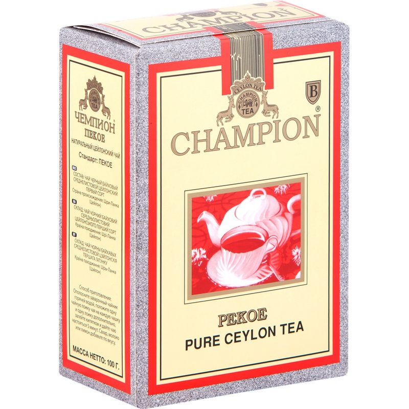 ЧАЙ ЧЕРНЫЙ CHAMPION ЦЕЙЛОН 100 ПАКЕТИКОВ
