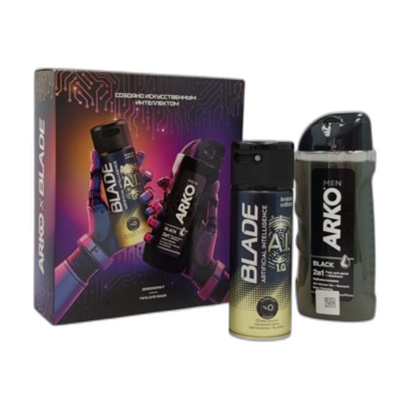 НАБОР ГЕЛЬ ДЛЯ ДУША ARKO BLACK 260МЛ+ДЕЗОДОРАНТ BLADE AI 1.0 150МЛ