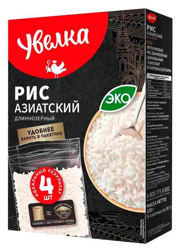 РИС УВЕЛКА АЗИАТСКИЙ ДЛИННОЗЕРНЫЙ 4Х80Г ВАР/ПАК