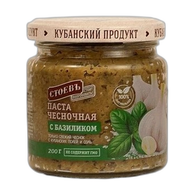 ПАСТА СТОЕВЪ ЧЕСНОЧНАЯ С БАЗИЛИКОМ 200Г