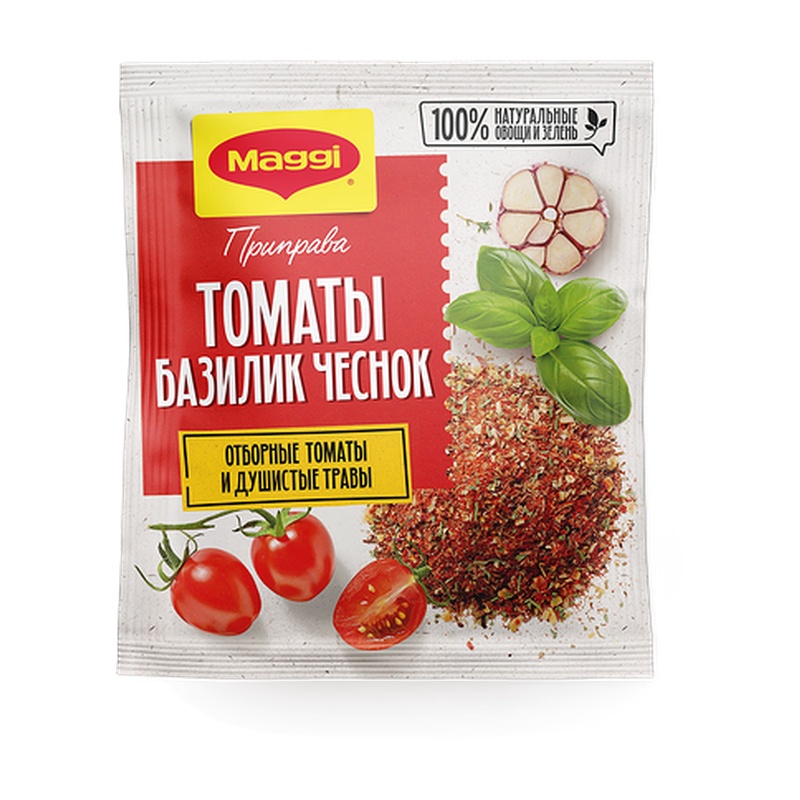 ПРИПРАВА MAGGI ТОМАТ БАЗИЛИК ЧЕСНОК 20Г