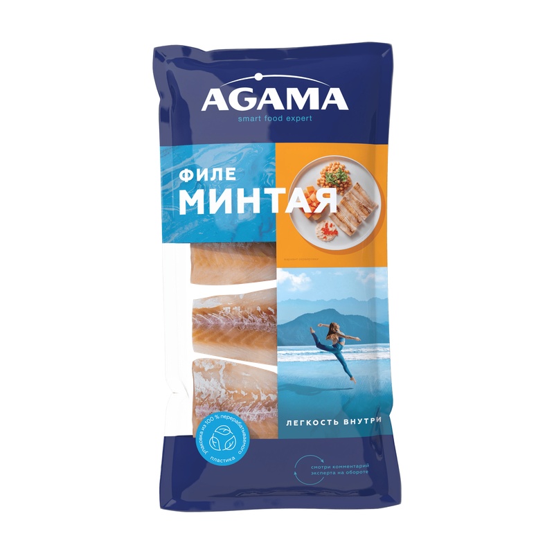 РЫБА ЗАМОРОЖЕННАЯ AGAMA ФИЛЕ МИНТАЯ 400Г