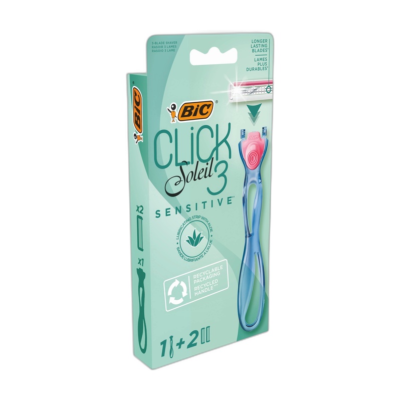 БРИТВА BIC CLICK 3 SOLEIL SENSITIVE + 2 КАРТРИДЖА