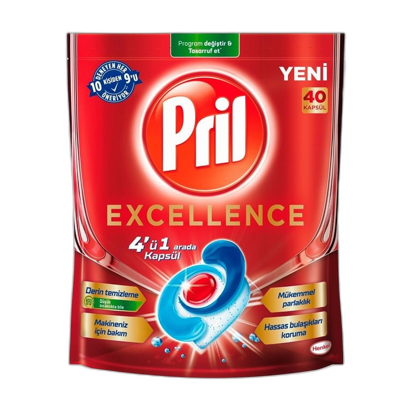 КАПСУЛЫ ДЛЯ ПОСУДОМОЕЧНЫХ МАШИН PRIL EXCELLENCE 4В1 40ШТ
