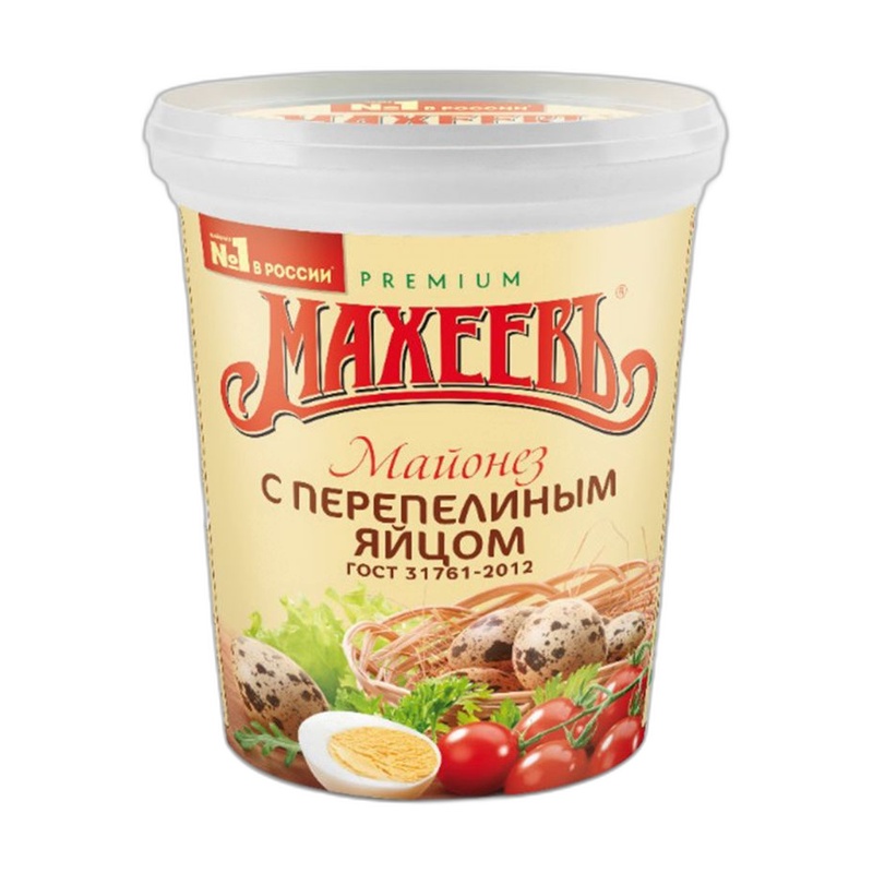 МАЙОНЕЗ МАХЕЕВЪ ПЕРЕПЕЛИНОЕ ЯЙЦО 50,5 % 800Г ПЭТ