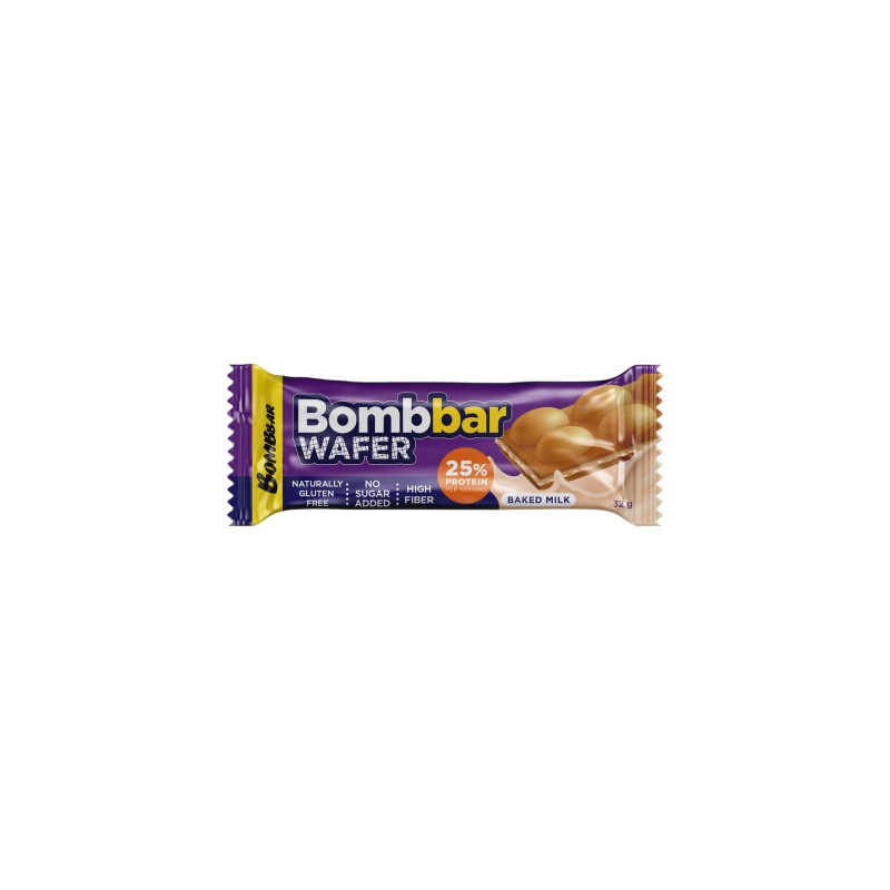 БАТОНЧИК ВАФЕЛЬНЫЙ BOMBBAR ТОПЛЕНОЕ МОЛОКО 32Г