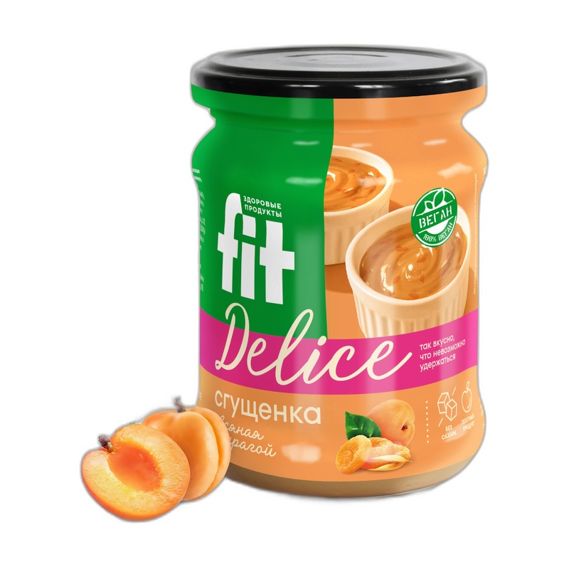 КРЕМ-ДЕСЕРТ FITDELICE ОВСЯНАЯ СГУЩЕНКА С КУРАГОЙ 270Г