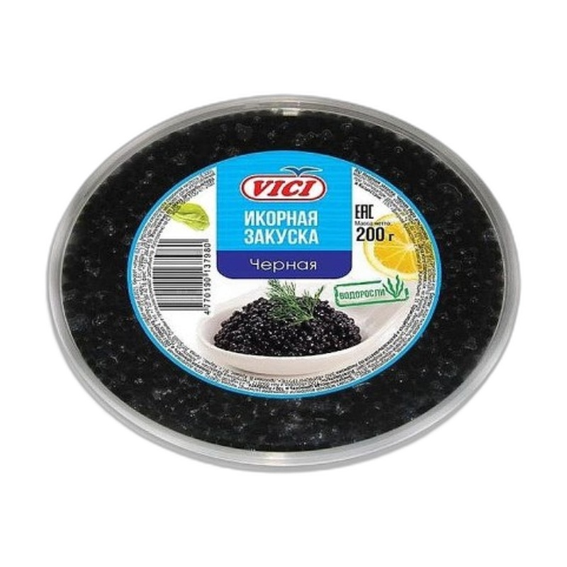 ИКРА ЧЕРНАЯ VICI АЛЬГИНОВАЯ ИКОРНАЯ ЗАКУСКА 200Г