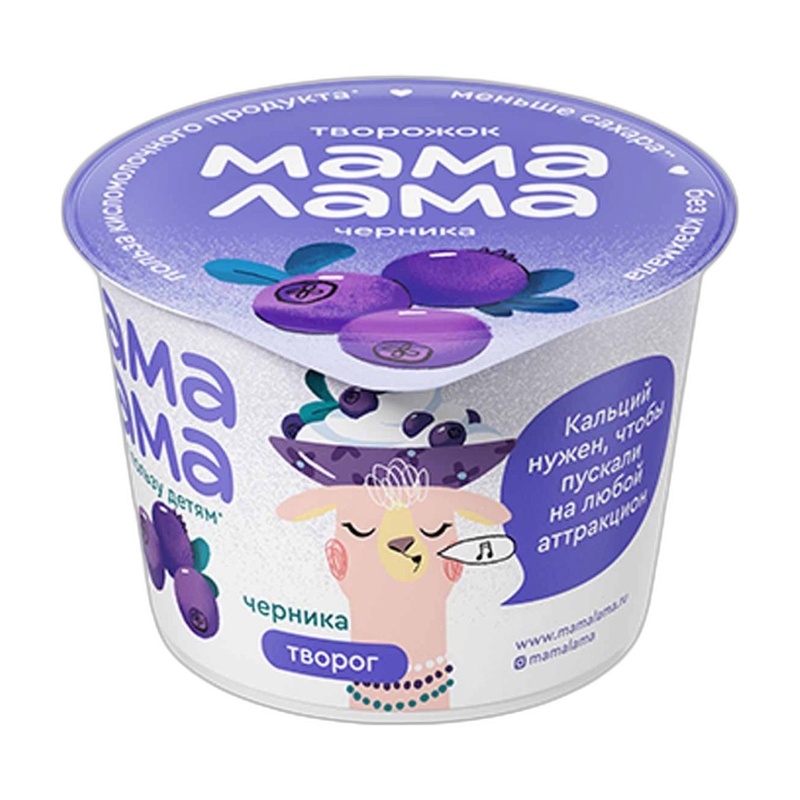 ТВОРОГ МАМА ЛАМА ЧЕРНИКА 3,8% 100Г