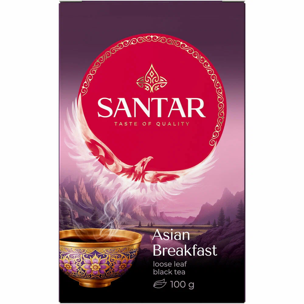 ЧАЙ ЧЕРНЫЙ SANTAR ASIAN BREAKFAST ЛИСТОВОЙ 100Г