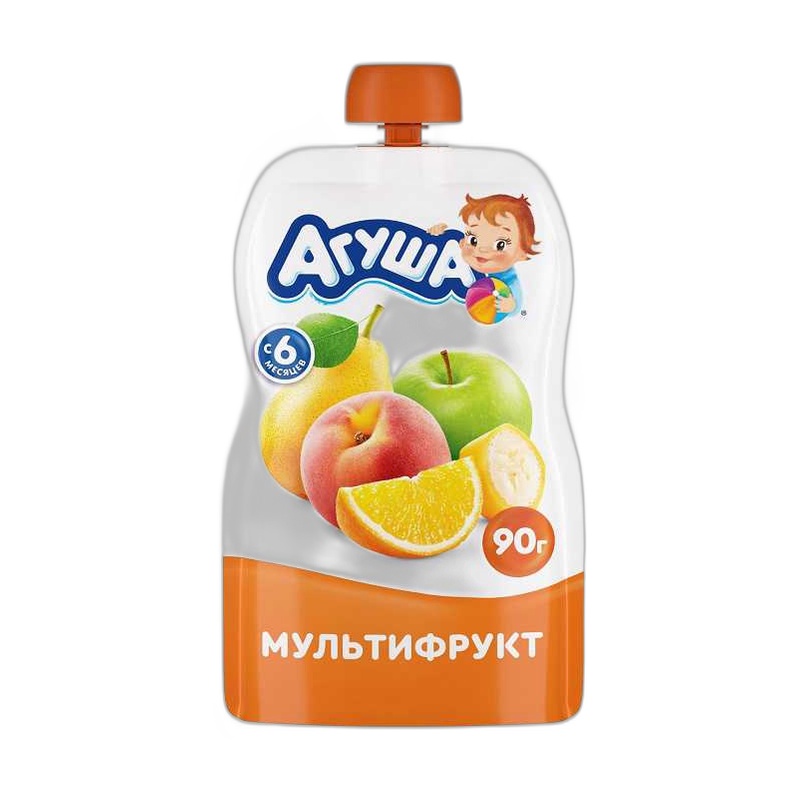 ПЮРЕ АГУША МУЛЬТИФРУКТ 90Г ПАУЧ
