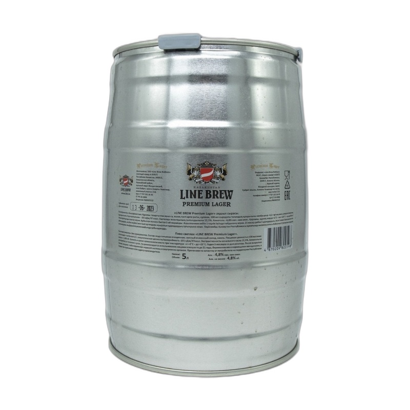 ПИВО LINE BREW LAGER 4,8% 5Л Ж/Б