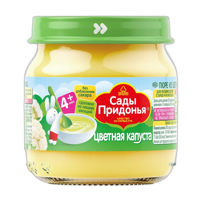 ПЮРЕ САДЫ ПРИДОНЬЯ ЦВЕТНАЯ КАПУСТА 80МЛ СТ/Б