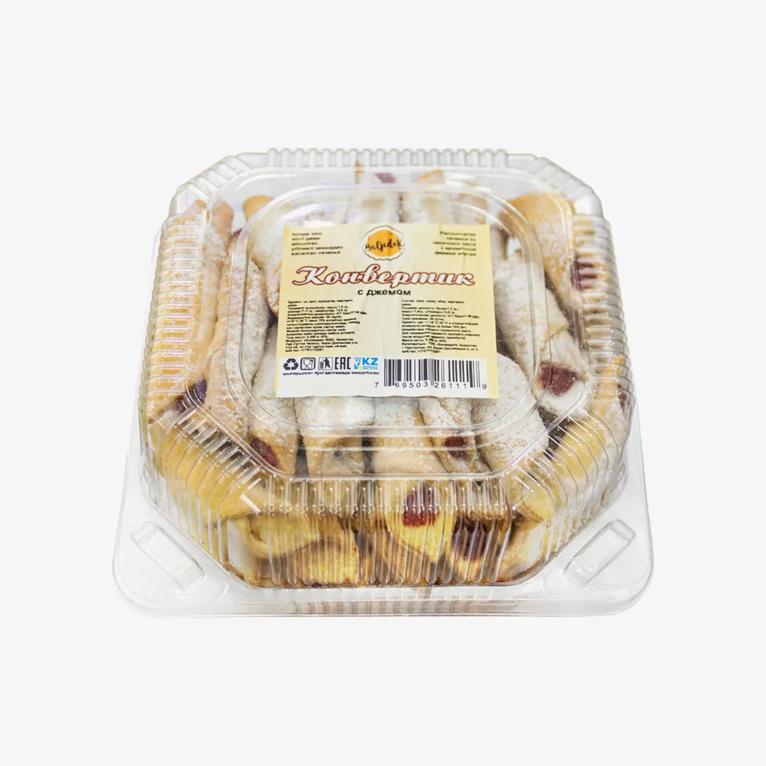 ПЕЧЕНЬЕ КОНВЕРТИК С ДЖЕМОМ 250Г
