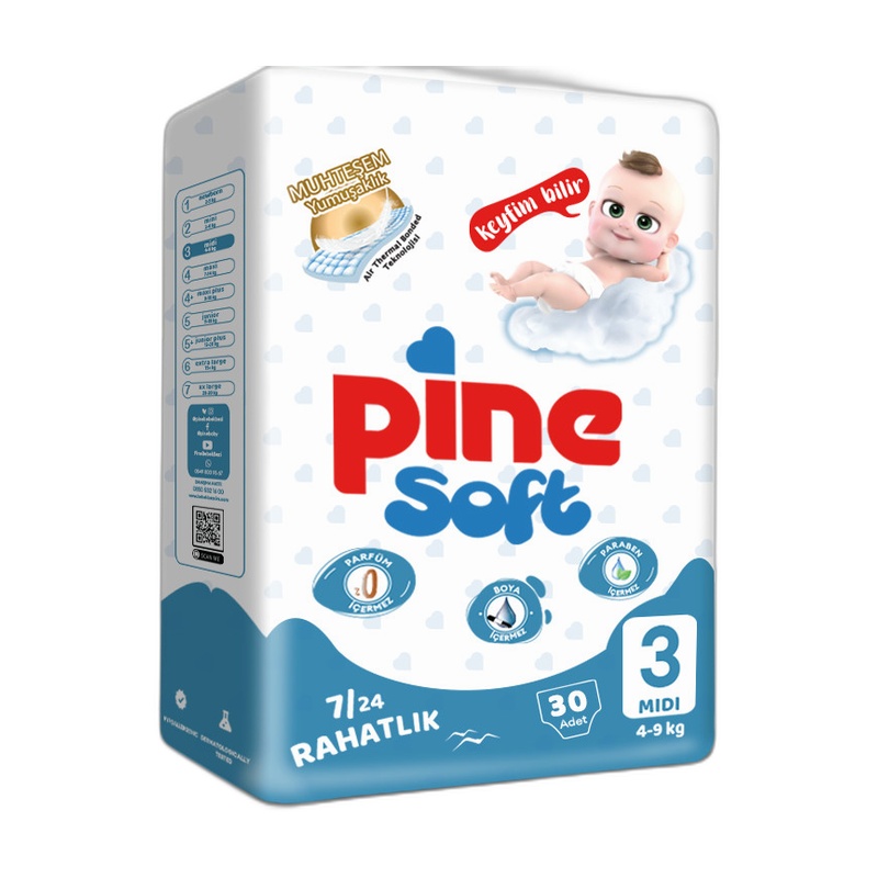 ПОДГУЗНИКИ PINE SOFT MIDI '3 4-9КГ 30ШТ