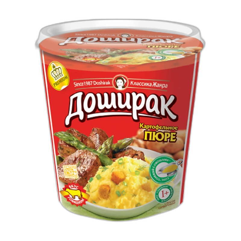 ПЮРЕ ДОШИРАК КАРТОФЕЛЬНОЕ МЯСО 52Г П/С