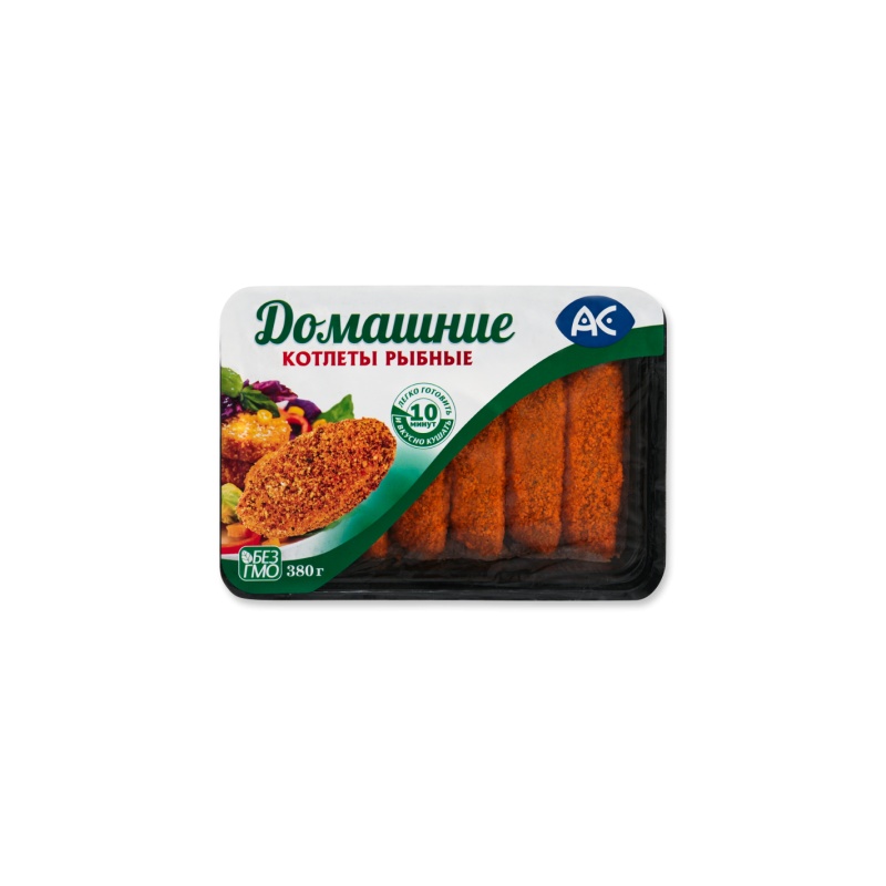 КОТЛЕТЫ АС РЫБНЫЕ ДОМАШНИЕ 380Г П/К