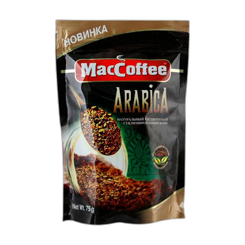КОФЕ РАСТВОРИМЫЙ MACCOFFEE ARABICA 75Г Д/П