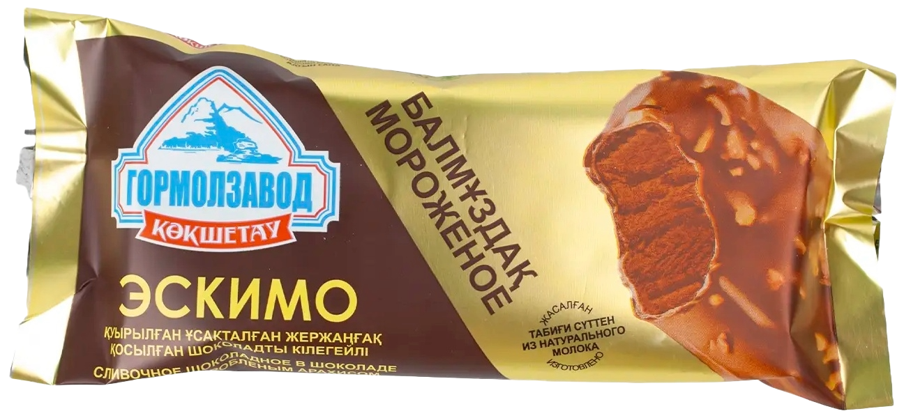 МОРОЖЕНОЕ ГМЗ ШОКОЛАДНОЕ В ГЛАЗУРИ С ОРЕХАМИ 80Г ЭСКИМО
