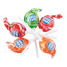 КАРАМЕЛЬ ROSHEN LOLLIPOPS GUM С ФРУКТОВЫМИ ВКУСОМИ ВЕС