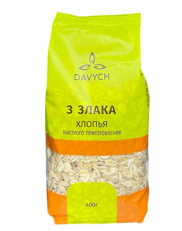 СМЕСЬ ХЛОПЬЕВ DAVYCH 3 ЗЛАКА 400Г М/У