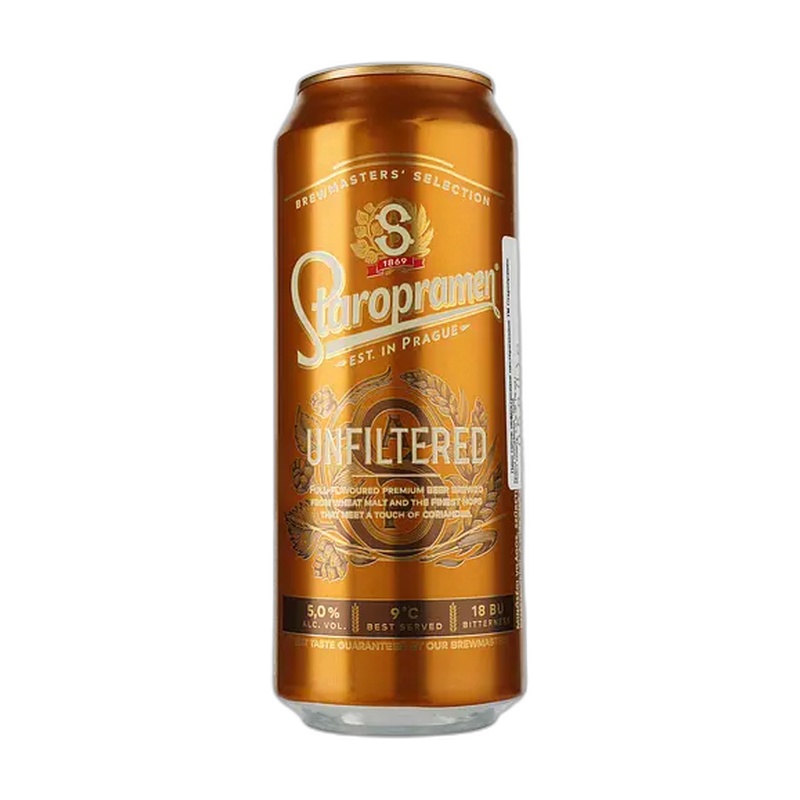 ПИВО STAROPRAMEN UNFILTERED Н/ФИЛЬТР 5% 0,5Л СТ/Б