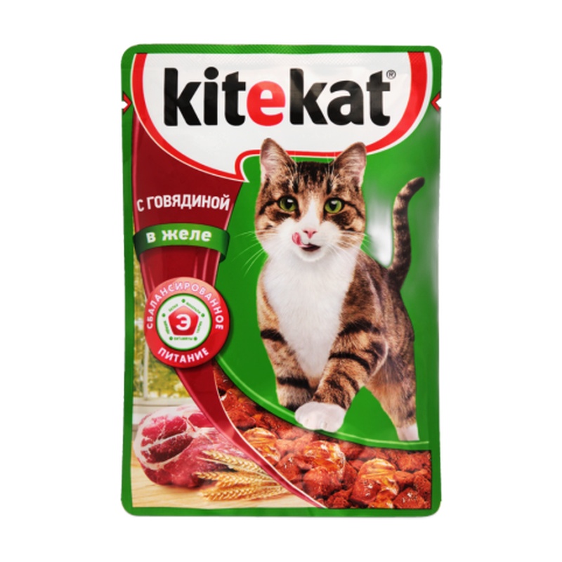 КОРМ ДЛЯ КОШЕК KITEKAT ЖЕЛЕ С БЕЛОЙ РЫБОЙ 85Г