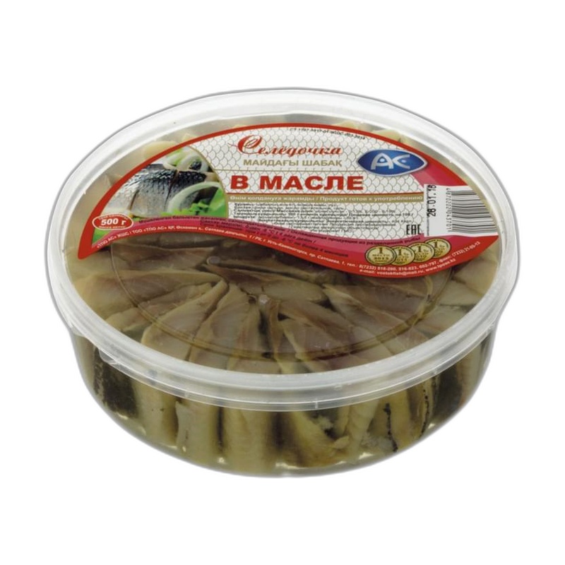 ПРЕСЕРВА АС СЕЛЕДОЧКА В МАСЛЕ 500Г ПЛ/Б