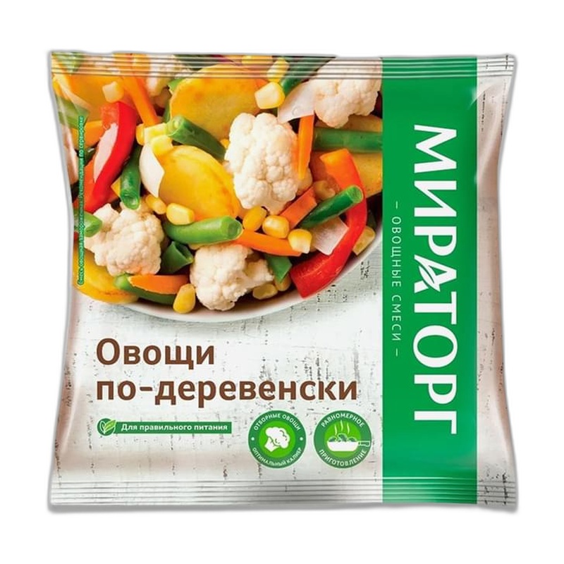 СМЕСЬ ОВОЩНАЯ ЗАМОРОЖЕННАЯ МИРАТОРГ ОВОЩИ ПО-ДЕРЕВЕНСКИ 400Г