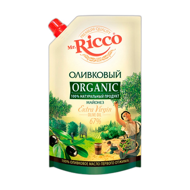 МАЙОНЕЗ MR.RICCO ОЛИВКОВЫЙ EXTRA VIRGIN 67% 400МЛ Д/П
