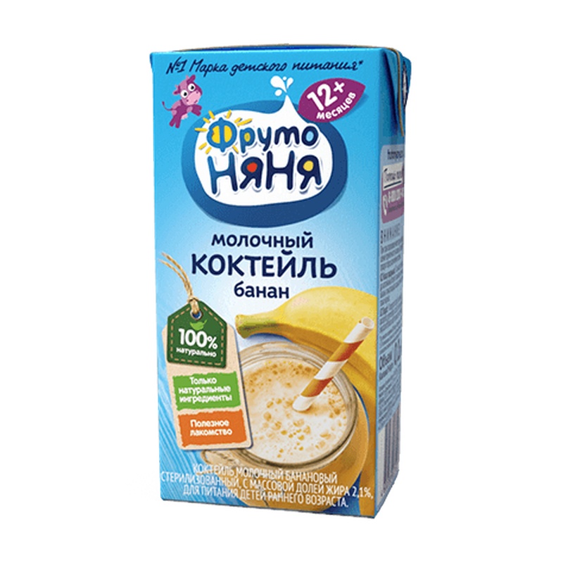 КОКТЕЙЛЬ МОЛОЧНЫЙ ФРУТО НЯНЯ БАНАН 200МЛ Т/П