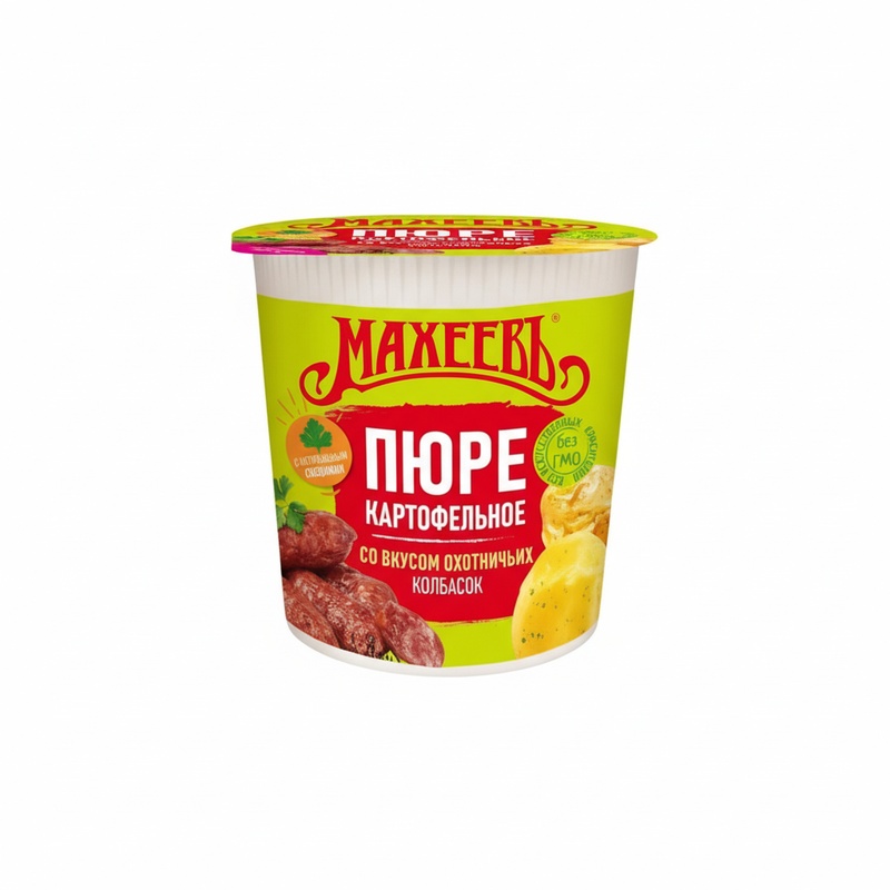 ПЮРЕ КАРТОФЕЛЬНОЕ МАХЕЕВ ОХОТНИЧЬИ КОЛБАСКИ 40Г П/С
