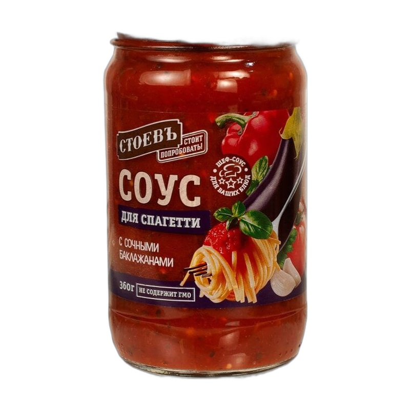 СОУС СТОЕВЪ ДЛЯ СПАГЕТТИ С БАКЛАЖАНОМ 360Г СТ/Б