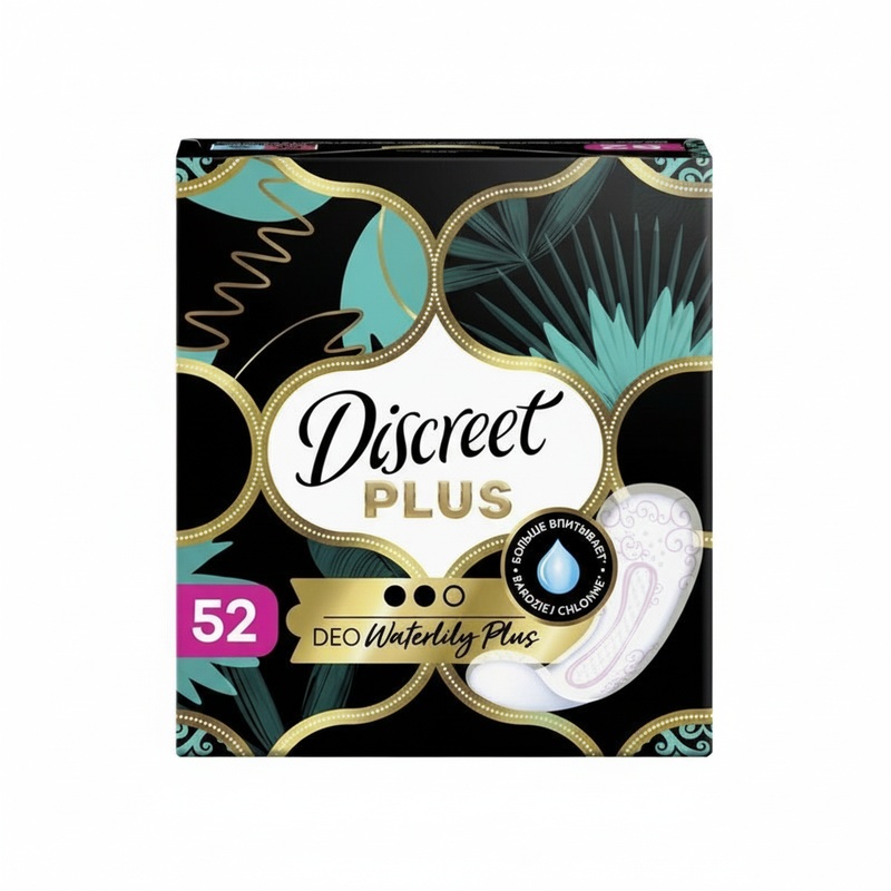 ПРОКЛАДКИ ЕЖЕДНЕВНЫЕ DISCREET DEO WATER LILY PLUS TRIO 52ШТ