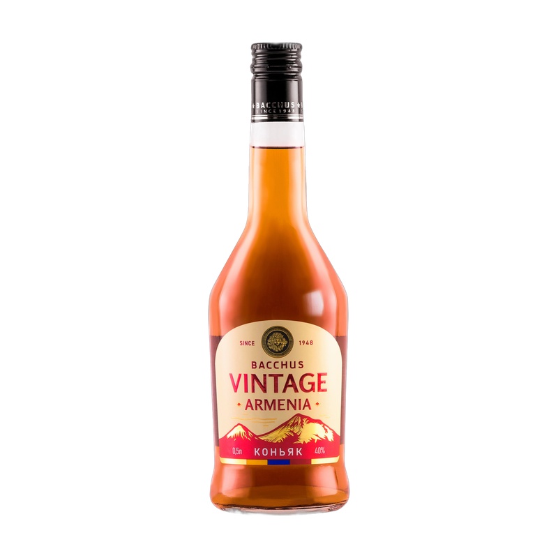 КОНЬЯК БАХУС BACCHUS VINTAGE ARMENIA 3 YO 40% 0,5Л