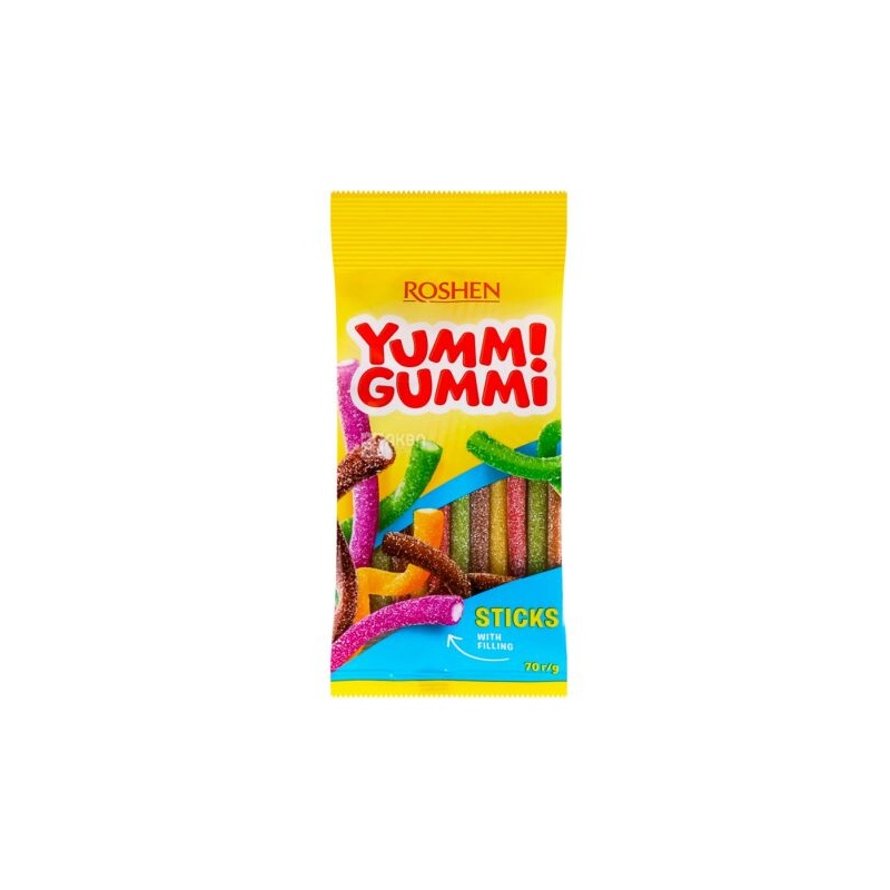 КОНФЕТЫ ЖЕЛЕЙНЫЕ ROSHEN YUMMI GUMMI STICKS 70Г