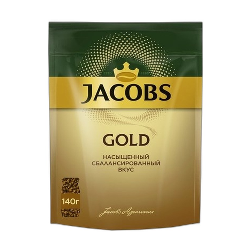 КОФЕ РАСТВОРИМЫЙ JACOBS GOLD 140Г Д/П
