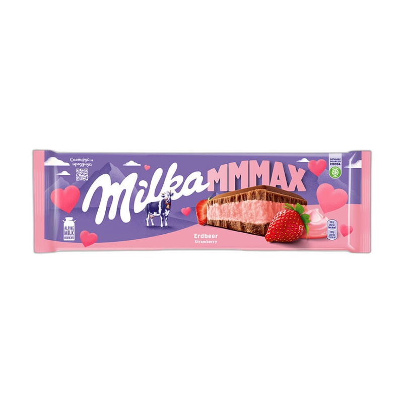 ШОКОЛАД MILKA МОЛОЧНЫЙ КЛУБНИКА 300Г