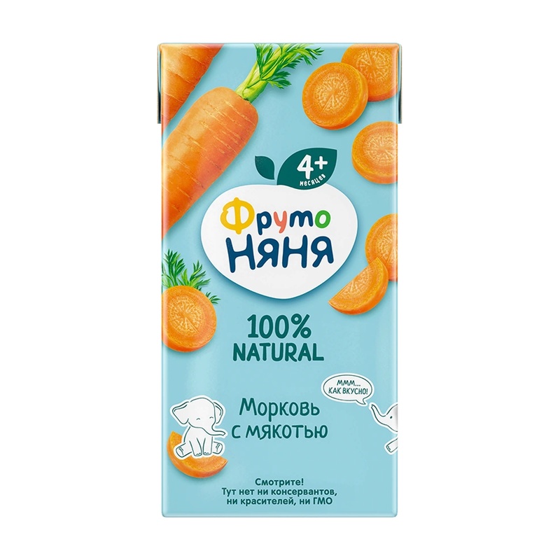 НЕКТАР ФРУТО НЯНЯ МОРКОВЬ С МЯКОТЬЮ 200МЛ Т/П