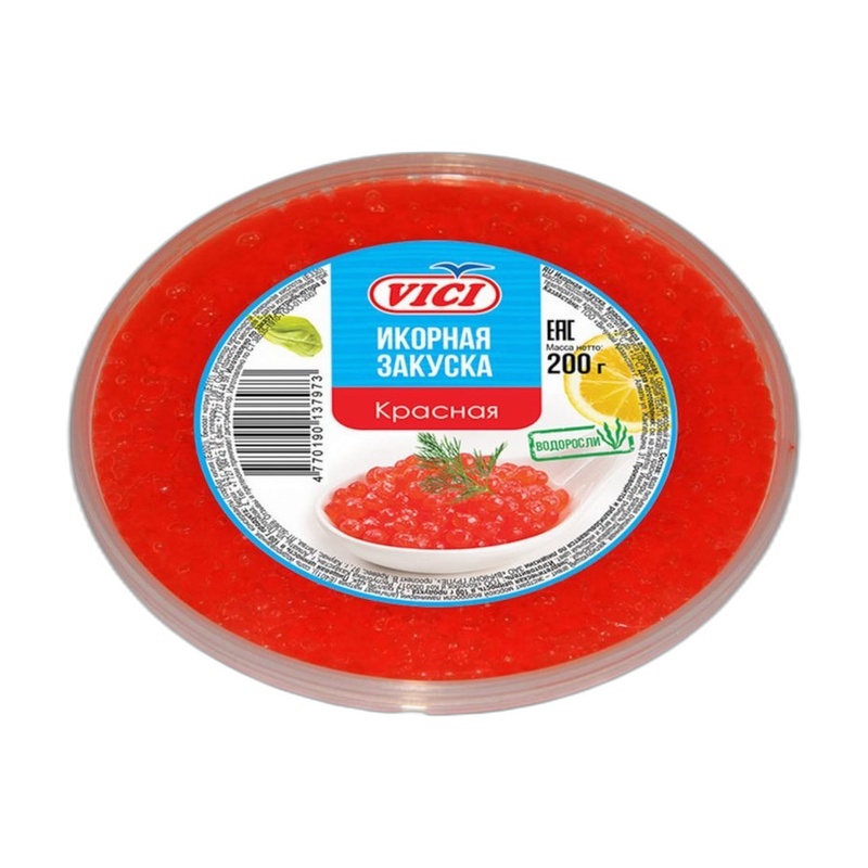 ИКРА КРАСНАЯ VICI АЛЬГИНОВАЯ ИКОРНАЯ ЗАКУСКА 200Г