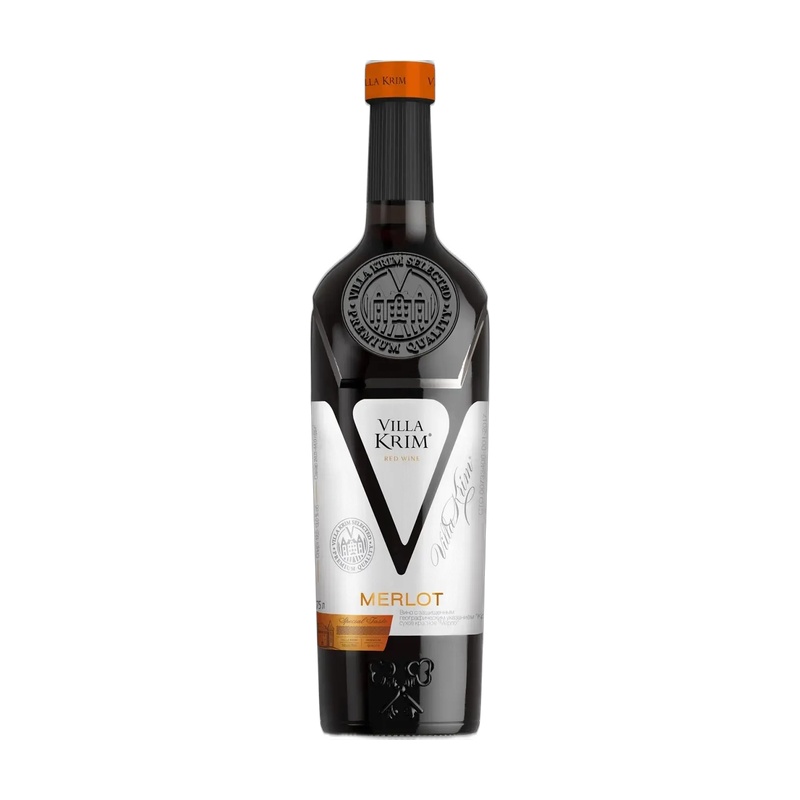 ВИНО VILLA KRIM MERLOT КРАСНОЕ СУХОЕ 13% 0,75Л РОССИЯ