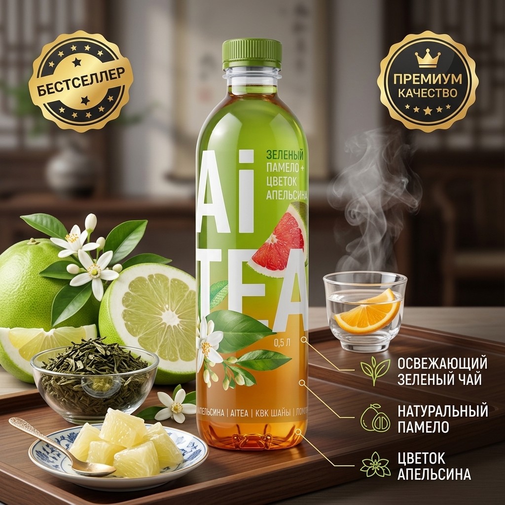 НАПИТОК ЧАЙНЫЙ ФРУКТОВЫЙ ЖАСМИН И ПОМЕЛО 0,5Л ПЭТ