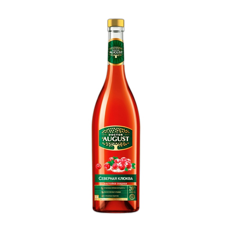 НАСТОЙКА DOCTOR AUGUST СЕВЕРНАЯ КЛЮКВА 20% 0,5Л