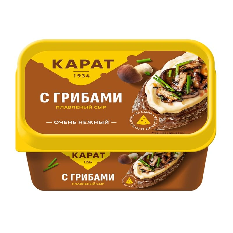 СЫР ПЛАВЛЕНЫЙ КАРАТ СЛИВОЧНЫЙ С ГРИБАМИ 45% 400Г