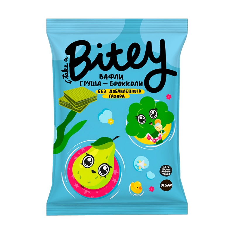ВАФЛИ ФРУКТОВО-ОВОЩНЫЕ BITEY ГРУША БРОККОЛИ 35Г