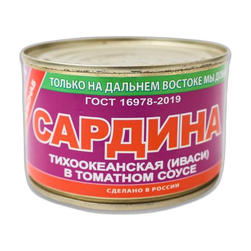 САРДИНА ИВАСИ ПРИМРЫБСНАБ ТИХООКЕАНСКАЯ В ТОМАТНОМ СОУСЕ 250Г