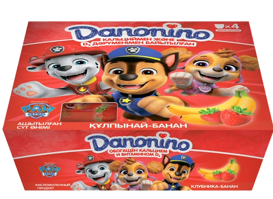 ЙОГУРТ DANONINO КЛУБНИКА БАНАН 4Х45Г МУЛЬТИПАК
