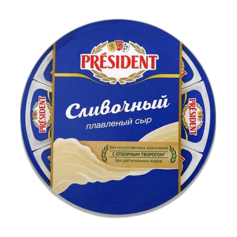 СЫР ПЛАВЛЕНЫЙ PRESIDENT СЛИВОЧНЫЙ 45% 140Г КРУГ