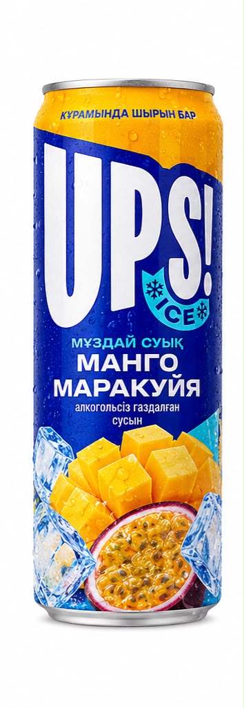 НАПИТОК ГАЗИРОВАННЫЙ UPS ICE МАНГО МАРАКУЙЯ 0,45Л Ж/Б