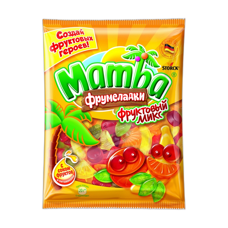 МАРМЕЛАД ЖЕВАТЕЛЬНЫЙ MAMBA ФРУКТОВЫЙ МИКС 140Г